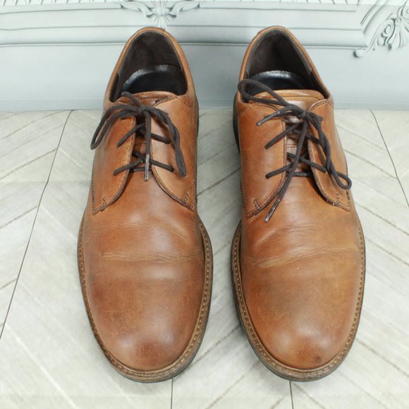 ECCO Brown Leather Comfortable Lace Up Dress Oxford Shoes Size 46 US 12.5 - Picture 5 of 9